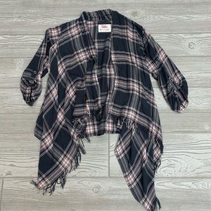 EUC Justice lightweight plaid cardigan Size 10